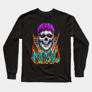 Punk Rocker Skeleton Long Sleeve T-Shirt